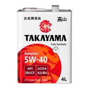 Моторное масло TAKAYAMA Adaptec 5w40 A3/B4 SN/CF 4л жесть 605587/605045