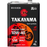 Моторное масло *Takayama Mototec 5000 4T 10W40 SM JASO MA-2 4л жесть 605580