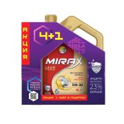 Моторное масло Mirax MX9 5W30 ILSAC GF-6A SP Акция 4л+1л промокороб 607051